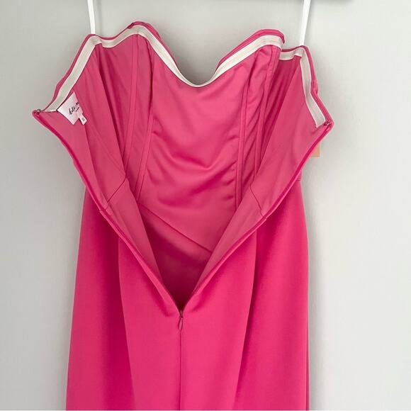 Katie May Rowan Dress Sz M Pink Punch cocktail gown Summer sweetheart corset - Picture 10 of 11